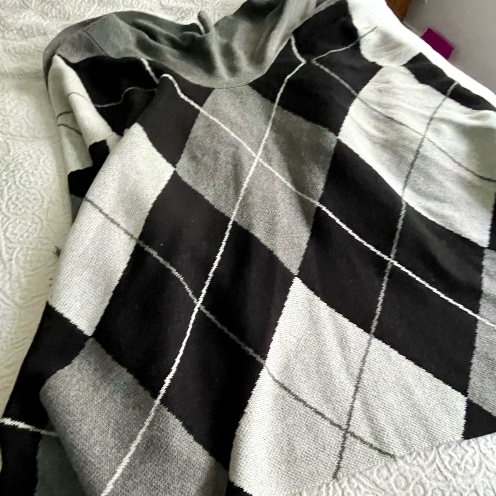 L'AGENCE Jaclyn Argyle wool Blend Poncho/Cape - Picture 12 of 14